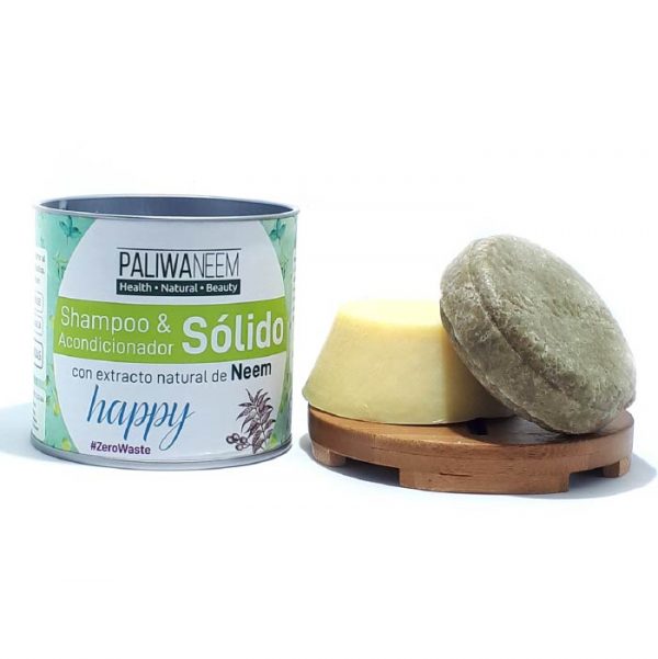 Pack Shampoo + Acondicionador Sólido Con Extracto Natural De Neem Happy