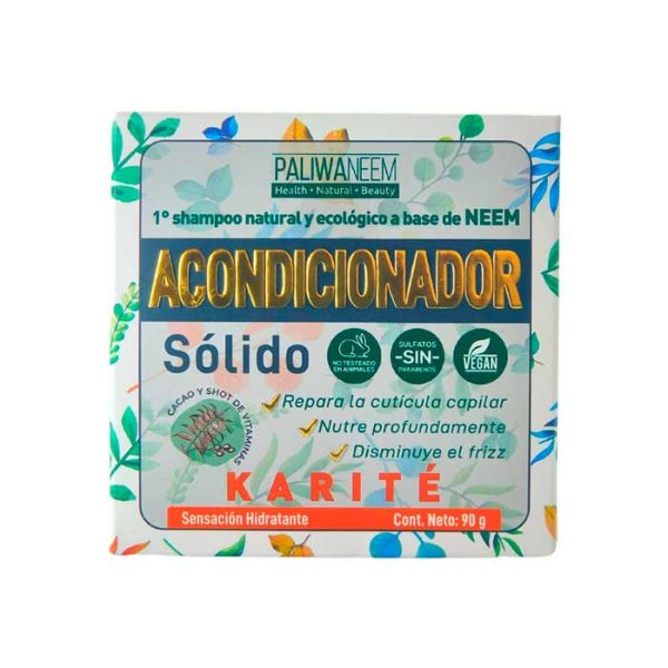 Paliwaneem - Acondicionador Sólido Karité Con Extracto Natural De Neem