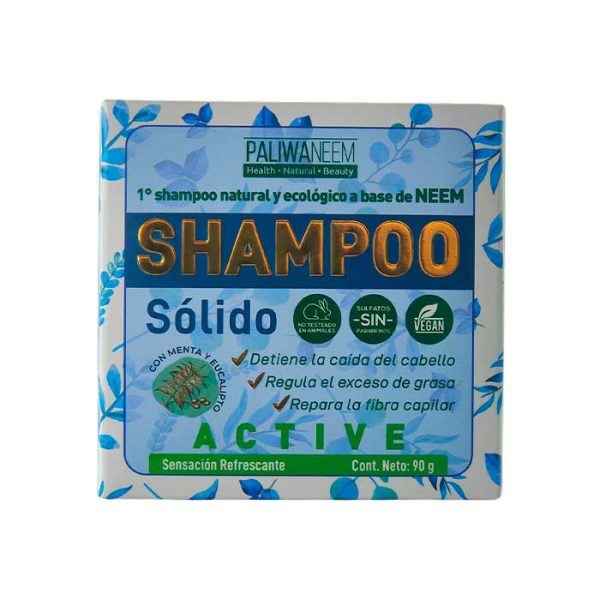 Shampoo Sólido Active Con Extracto Natural De Neem