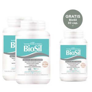 Pack Biosil normal 2 frascos de 60 cápsulas + GRATIS 1 frasco de 30 cápsulas