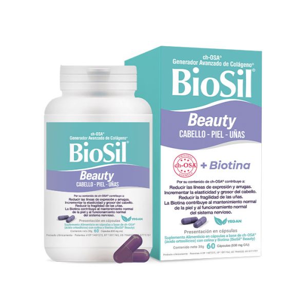 Biosil Beauty + Biotina 60 Cápsulas Generador Avanzado De Colágeno