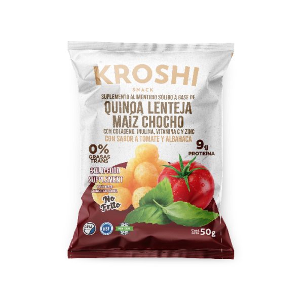 Kroshi Snack Suplemento Alimenticio Con Sabor A Tomate Y Albahaca