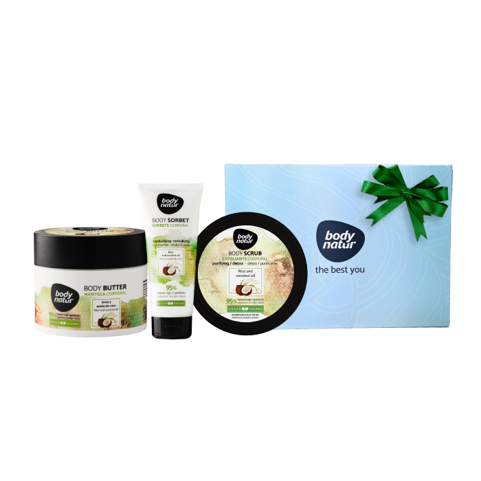 Pack Corporal Body Natur Coco:exfoliante + Sorbete + Manteca