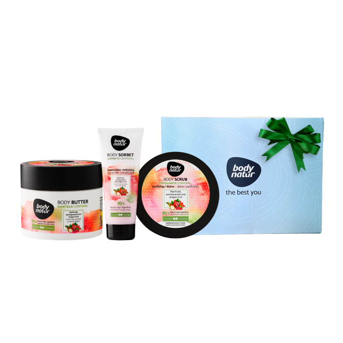 Pack Corporal Body Natur Frutos Rojos: Exfoliante + Sorbete + Manteca