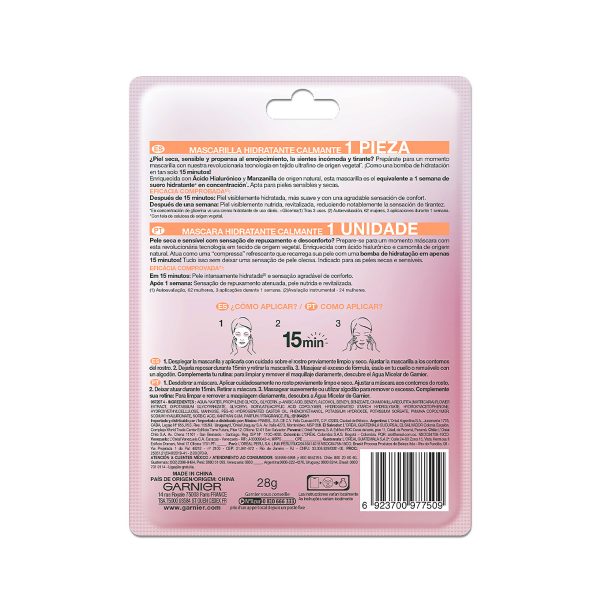 Garnier - Mascarilla Facial De Tela Con Manzanilla