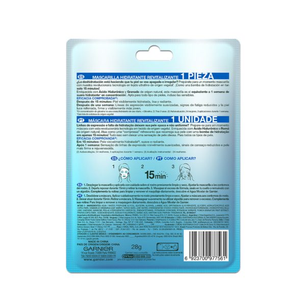 Garnier - Mascarilla Facial De Tela Con Ganada