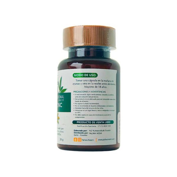 Paliwaneem - Capsulas De Neem + Zinc X60