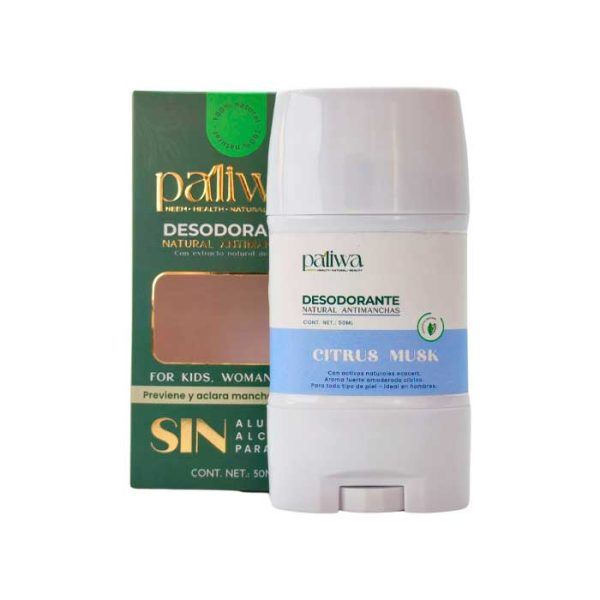 Paliwaneem - Desodorante Natural De Neem Anti Manchas Citrus Musk 50Ml