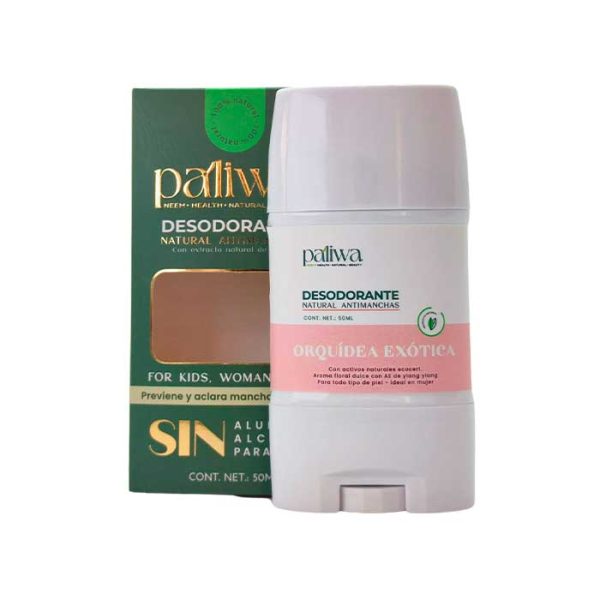 Paliwaneem - Desodorante Natural De Neem Anti Manchas Orquídea Exótica 50Ml