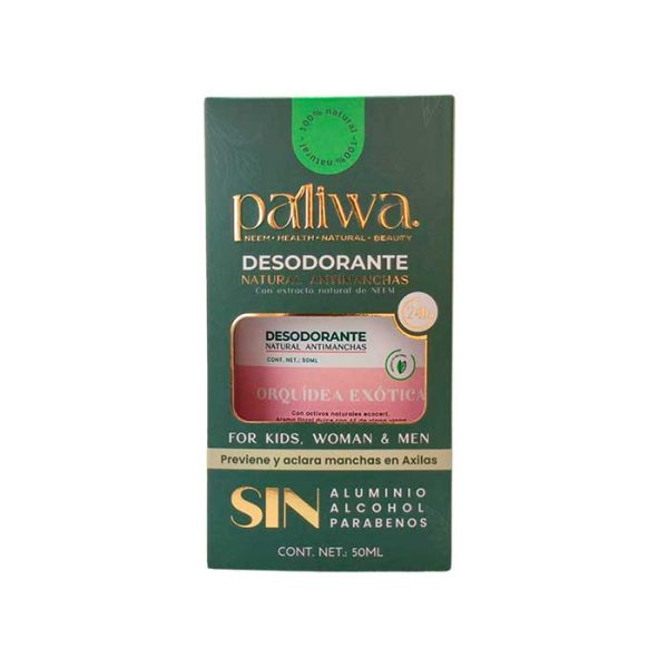 Paliwaneem - Desodorante Natural De Neem Anti Manchas Orquídea Exótica 50Ml