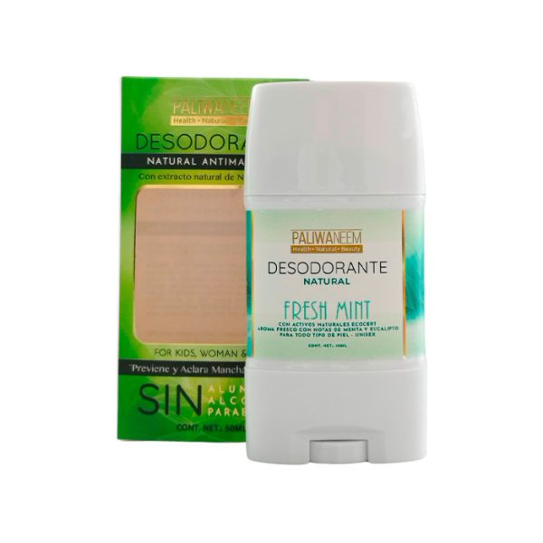 Paliwaneem - Desodorante Natural De Neem Anti Manchas Fresh Mint 50Ml