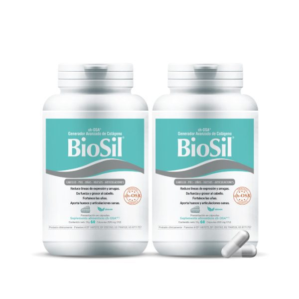 Pack 2X1 Biosil 60 Cápsulas Generador De Colágeno