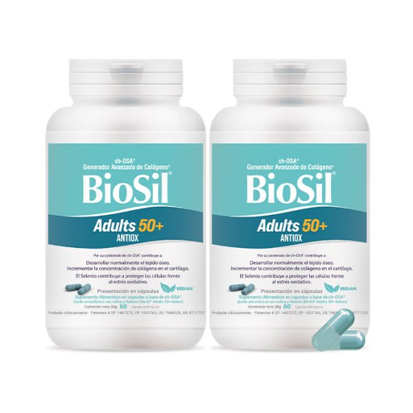 Pack 2X1 Biosil Adults 50+ Selenio 60 Cápsulas Generador De Colágeno