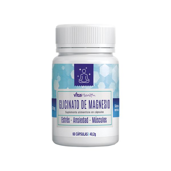 Vitahealth - Suplemento Glicinato De Magnesio X 60 Cápsulas 40,2G