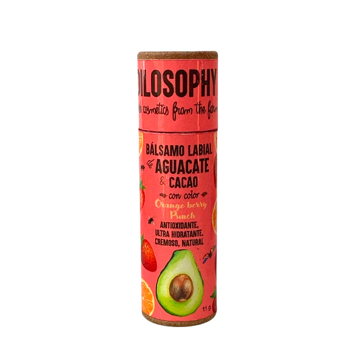 Oilosophy – Bálsamo Labial De Aguacate Y Cacao Con Color Orange Berry Punch 11G